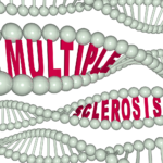 Multiple Sclerosis woven into DNA graphic